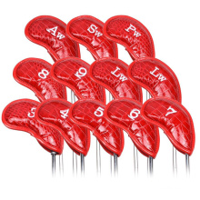 Factory Directly Leather Golf Iron Head Covers 12pcs Set Waterproof Professional Protective Headcover